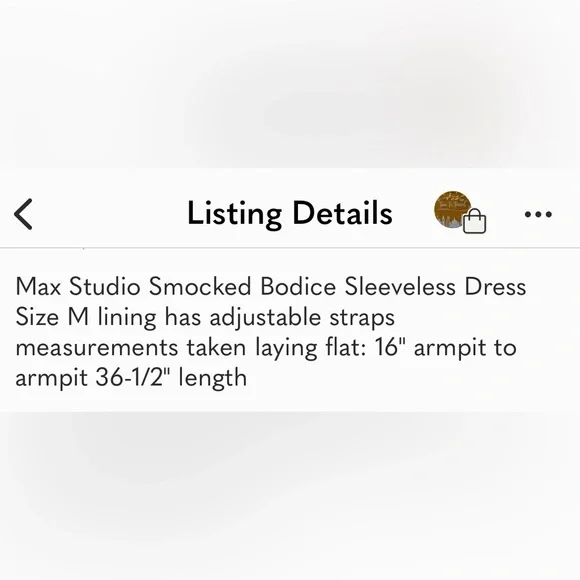 Max Studio Smocked Bodice Sleeveless Dress Size M - Picture 4 of 4